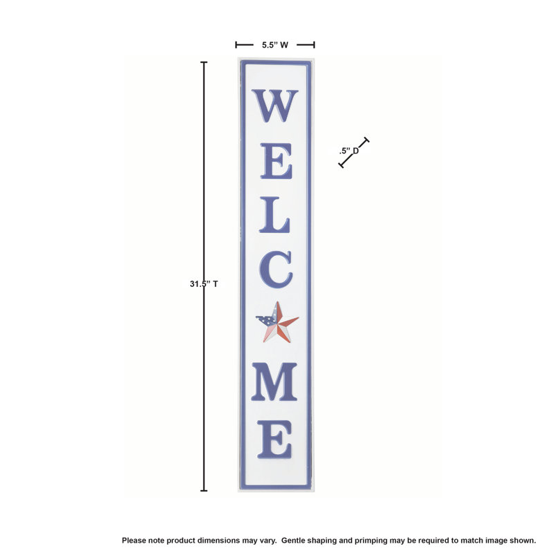 " Patriotic Welcome Sign 5.5X31.5"L " Painting Print