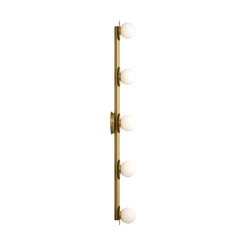 5 - Light Dimmable Vanity Light, Burnished Brass