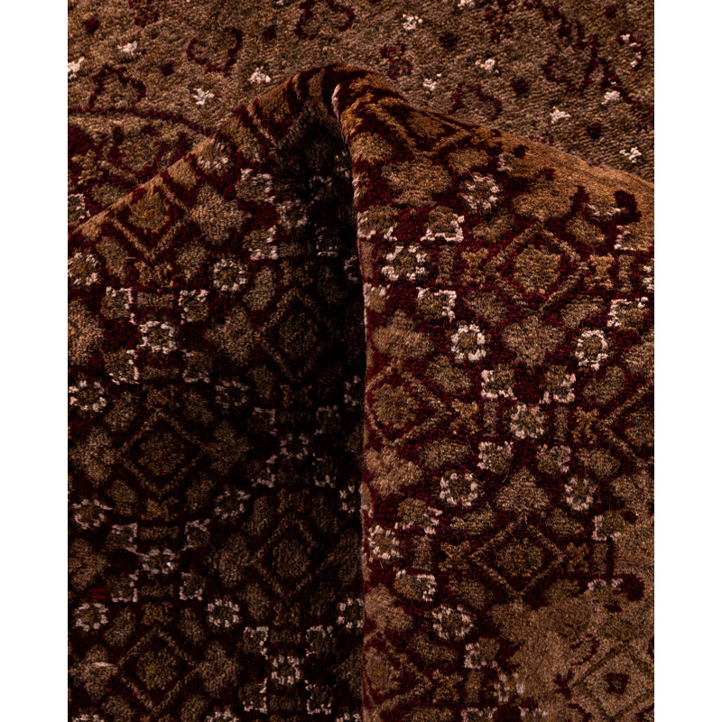 Overdyed Hand-Knotted Wool Modern-Contemporary Brown Area Rug 6' 1" x 9' 0"