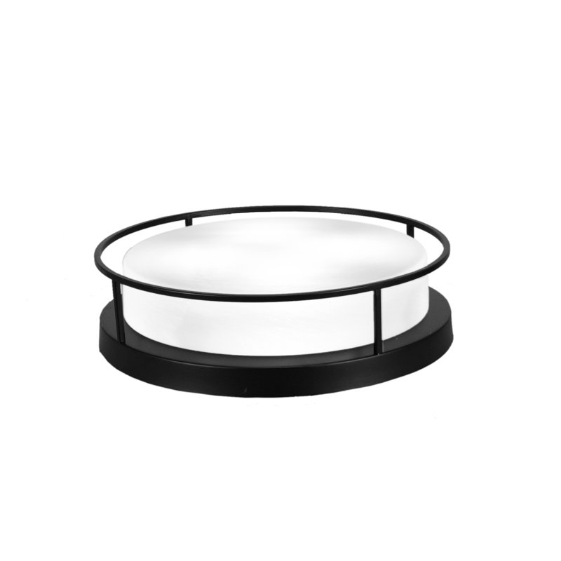 Plafonnier encastré, avec verre, Noir mat, H 5,25 po x l 5,25 po x P 18 po, Coloré