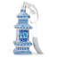 Asian Pagoda Blue and White Glass Ornament