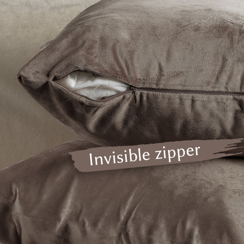 Matte Velvet Pillow Cover, 12" x 12", 19 Beaver