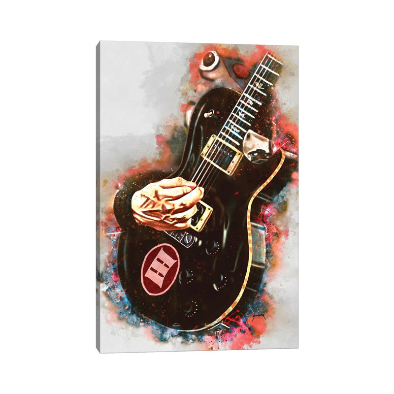 Mark Tremonti's Electric Guitar by Mona Edulesco - Print on Canvas, 30.48 cm H x 45.72 cm W, Wrapped Canvas