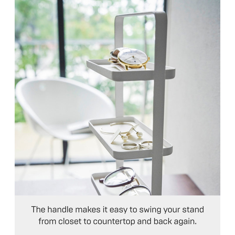 White 4-Tier Metal Jewelry and Accessory Stand