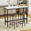 Bar Table And Chairs Set, Small Dining Table For 2, Rectangular Pub Table With 2 Stools, 3 Pieces Bar Table Set, Dining Room Table And Chairs For Small Space, Breakfast Nook