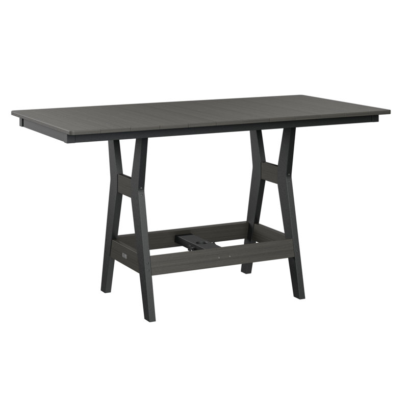 Harbor Outdoor Bar Table, Black, Coastal Gray, 38.87" H x 66" W x 33" D