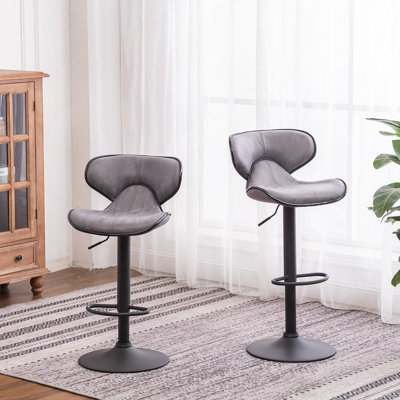 Ensemble de 2 tabourets pivotants réglables avec base chromée Weatherl Upholstery Airlift