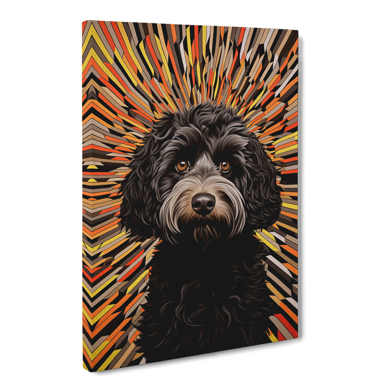 Labradoodle Op No.3 - Art Prints - Wrapped Canvas, 50cm H x 35cm W x 3cm D