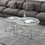 Antich Glass Tray Top Nesting Tables