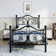 Anterrio Metal Open-Frame Bed with Butterfly Pattern Design Headboard and Footboard
