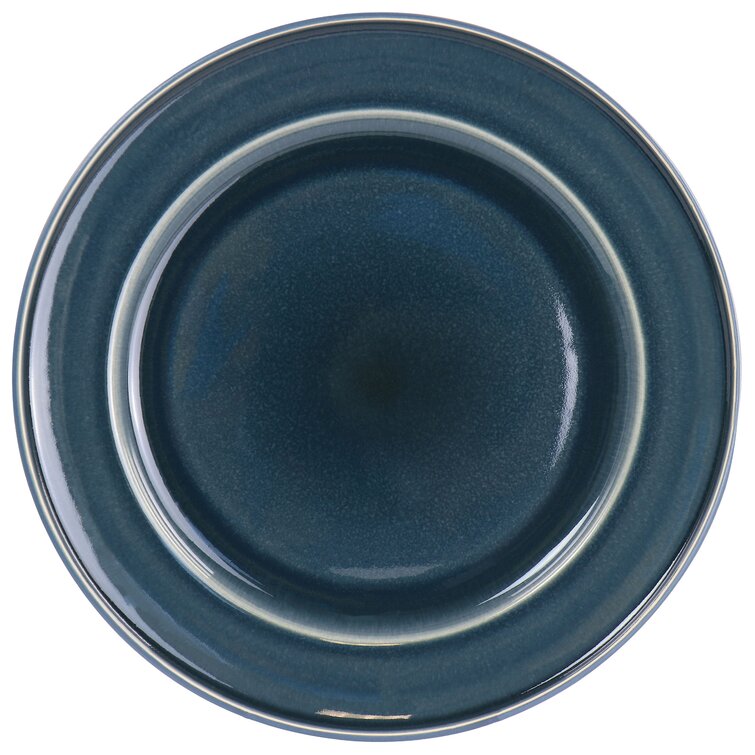 Martha Stewart 12-Piece Reactive Glaze Dinnerware Set-Blue