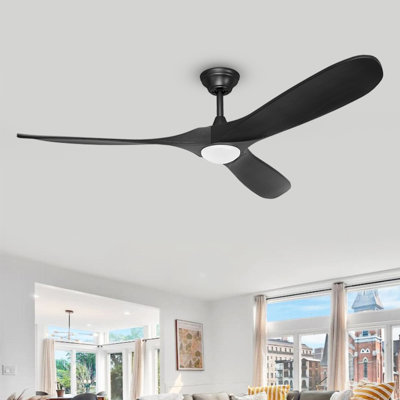 Ventilateur de plafond d'intérieur à 3 pales avec télécommande et lumière Netrapal, 3 couleurs de DEL, moteur à courant continu à 6 vitesses, minuterie