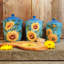 Golden Sunflowers Set of 3 Canisters  Large (104 oz), Medium 72 oz), Small (54 oz)