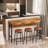 Yaneri Console Table and Stool Set, Bar Table With Stools Breakfast Bars-1957567310