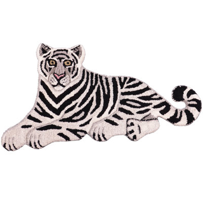 Tapis contemporain à motif de tigres du Bengale sauvage avec motif animalier contemporain 1 pi 8 po x 2 pi 10 po