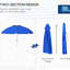 40+ parasol de plage protégé avec inclinaison et hauteur réglable, 2 porte-gobelets et crochets, auvent ventilé bleu pour la fonction de hauteur extérieure, protection, fentes ventilées