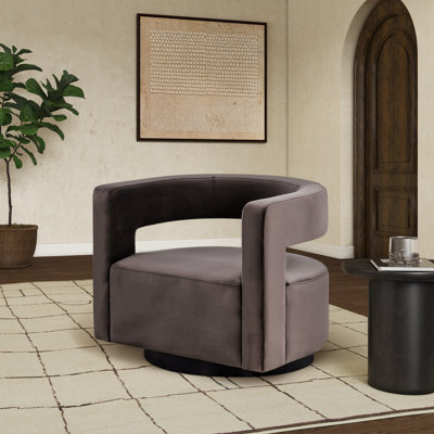 Keegan Velvet Swivel Barrel Chair