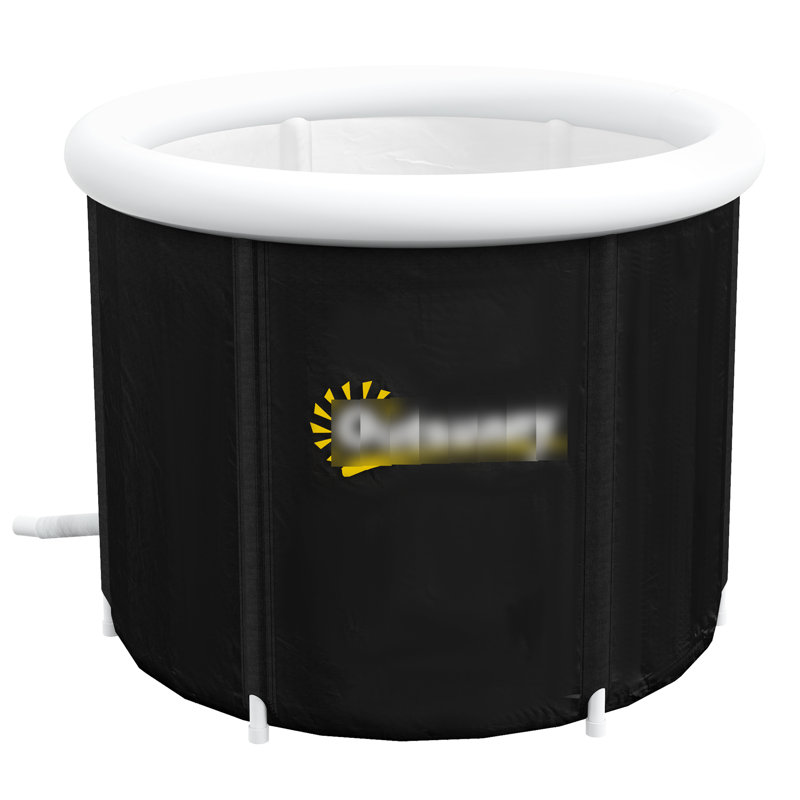 Baignoire portative noire pour sportifs, 79 gallons avec couvercle cafard et sac de transport pour baignoire d'entraînement