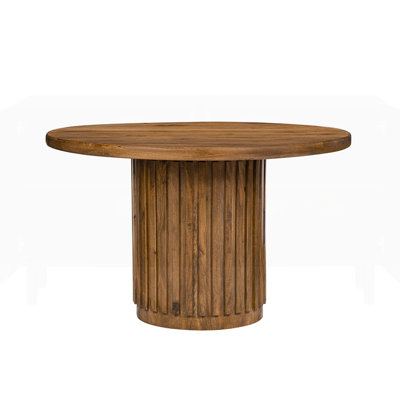 D47x30" Wooden Pedestal Dining Table, Brown