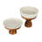 Acacia Wood-Enhanced Stoneware Serving Set