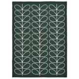 Hand Hooked Floral Area Rug in Jade/Beige