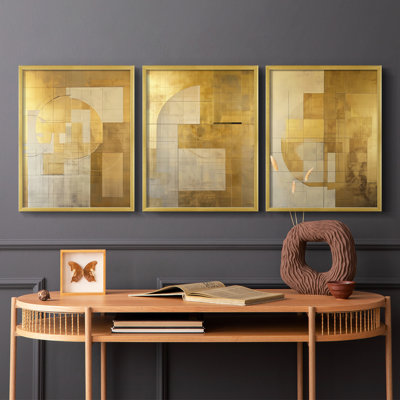 Abstract  Series  XXXV  -Set Of 3 Framed Giclee Prints -Ready to Hang