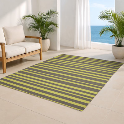 HorizontalStripes Brown Indoor and Outdoor Area Rug