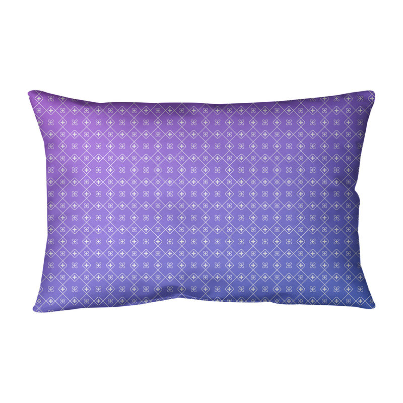 Coussin lombaire en coton Katelyn Elizabeth Doily, Bourre en polyester, Bleu / Mauve