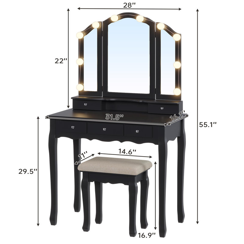 Antimony Vanity, Black