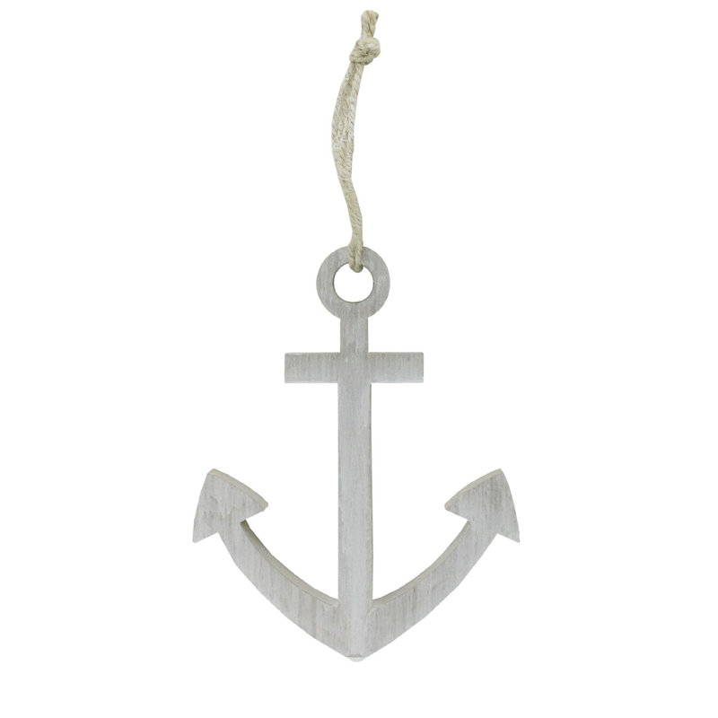 Ancre nautique murale d’inspiration Cape Cod 9,75 "White