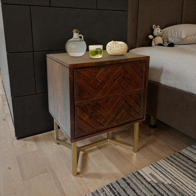40cm W Metal Bedside Table