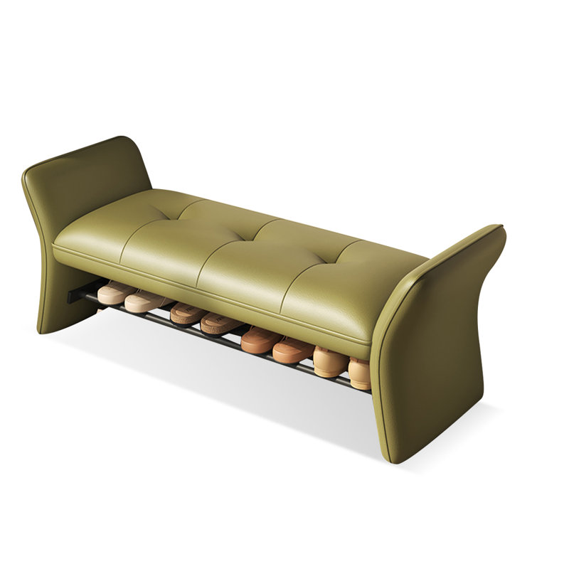 Banc rembourré, 25.59"H x 55.12"L x 14.96"D, Vert