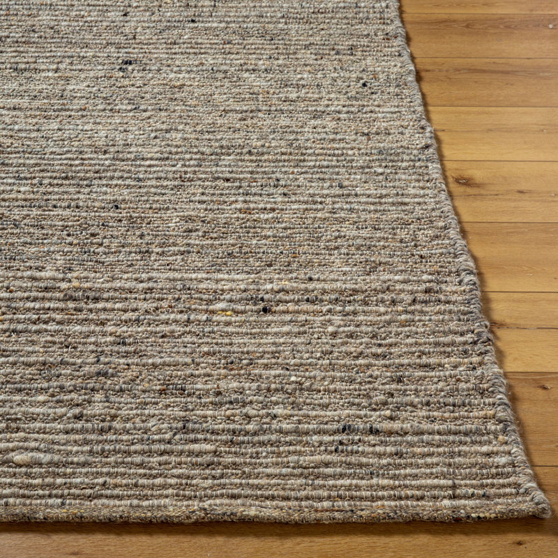 Miramar Wool Striped Area Rug, Rectangle 10' x 14', Taupe