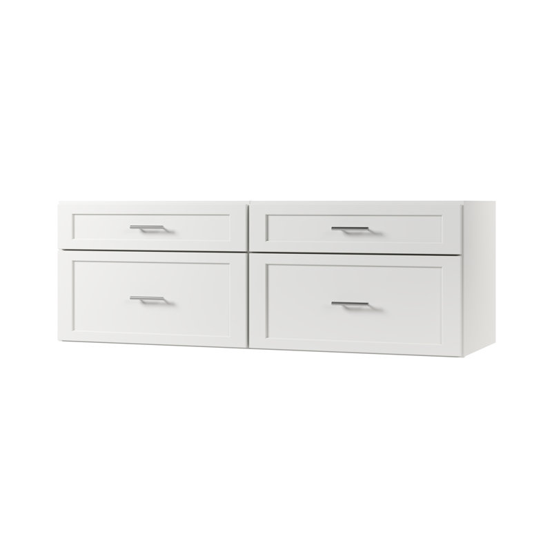 Meuble-lavabo mural flottant double 60 po Disar, Blanc