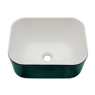 Lavabo de salle de bain vasque carré en céramique 16X12 pouces