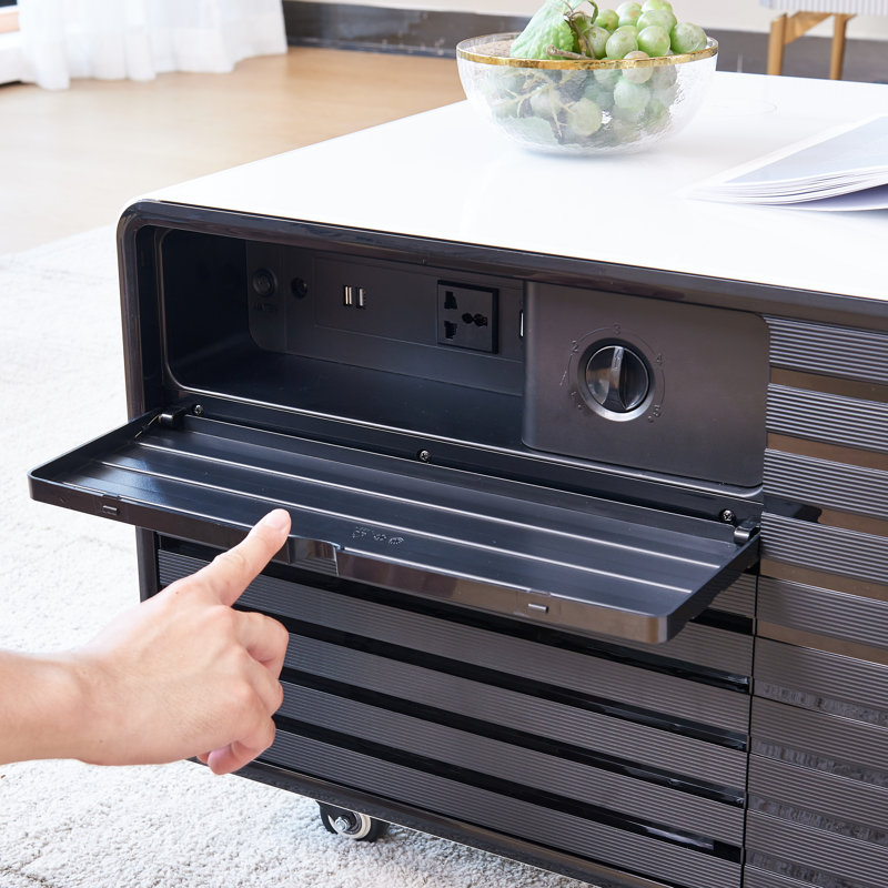 Westco Furniture Smart Coffee Table with 93L Fridge, Wireless Charging ...