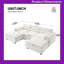 Canapé modulaire 86,5 po en forme de U avec poches de rangement 2 repose-pieds mobiles en chenille 5 places-465828018