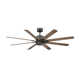 Renegade 8 - Blade Outdoor / Indoor Smart Ceiling Fan with Remote Control and LED Light Kit Included, Works With Alexa and iOS or Android App