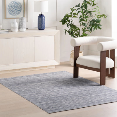 Tapis bleu marine tissé à la main Skipper