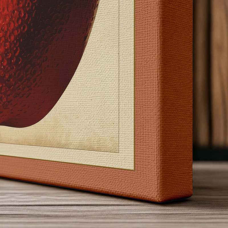 Apple Study Botanical 1 Piece Wrapped Canvas Wall Art, 24x16 - 61.0 x 40.6 cm, Terracotta Border