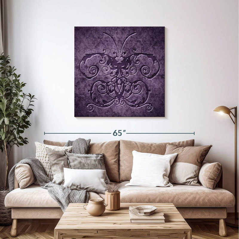 Kerner Purple Damask Butterfly, 39" H x 39" W