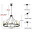 Lustre 12 lumières roue de chariot en or noir-901701536