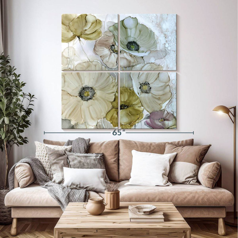Harnek Iridescent Poppies, 50" H x 50" W