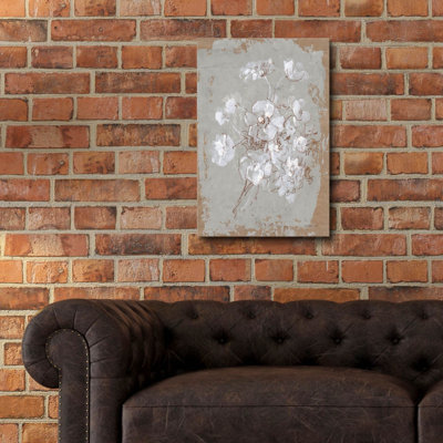 Art mural en verre épique «Delicate Floral 1» par Danhui Nai