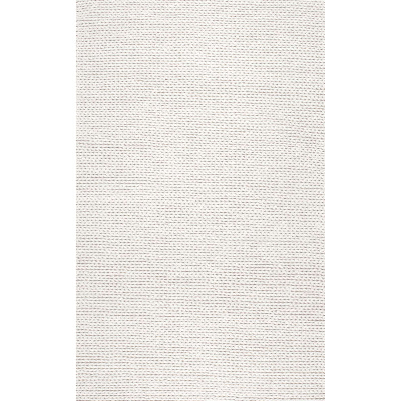 Tapis ivoire tressé à la main Dunanney, Rectangle de 9 pi 6 po x 13 pi 6 po