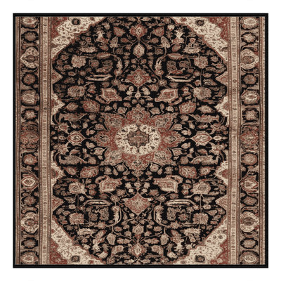 Machine Washable Persian Brown Area Rug