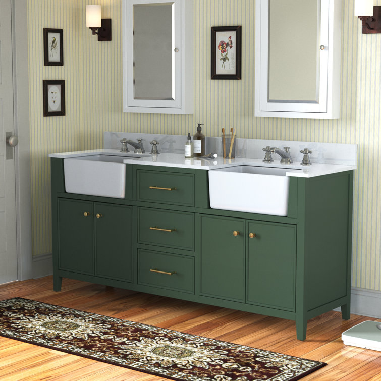 Giffords 72'' Double Bathroom Vanity with Engineered Stone Top