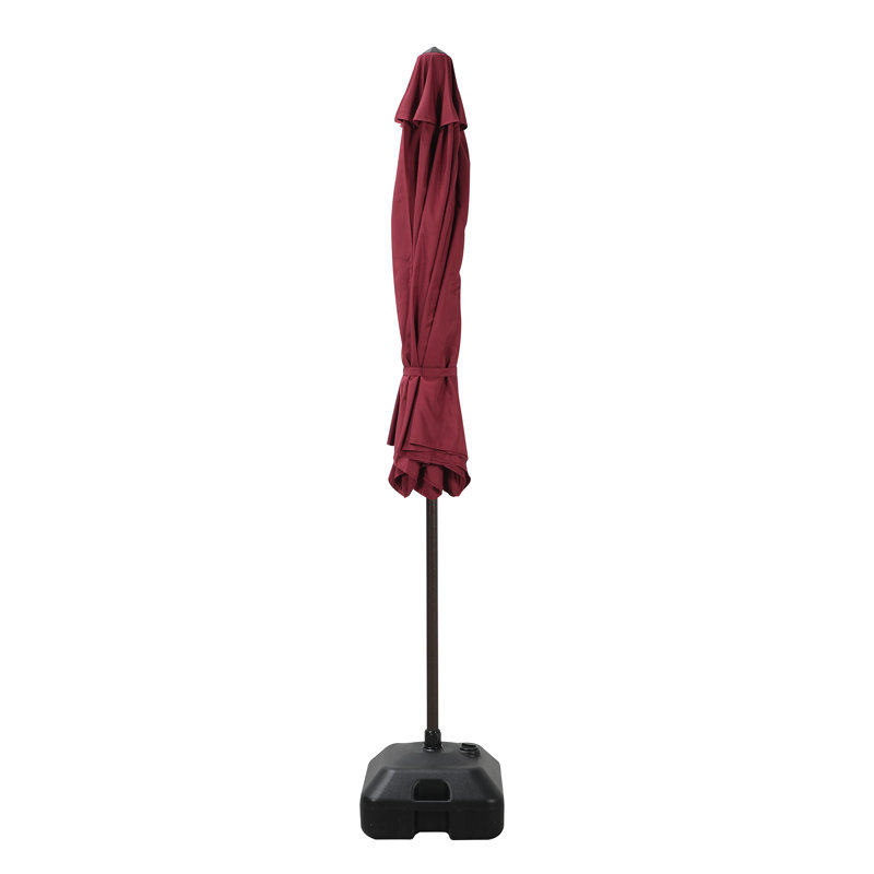 Parasol de marché avec base, Rouge foncé