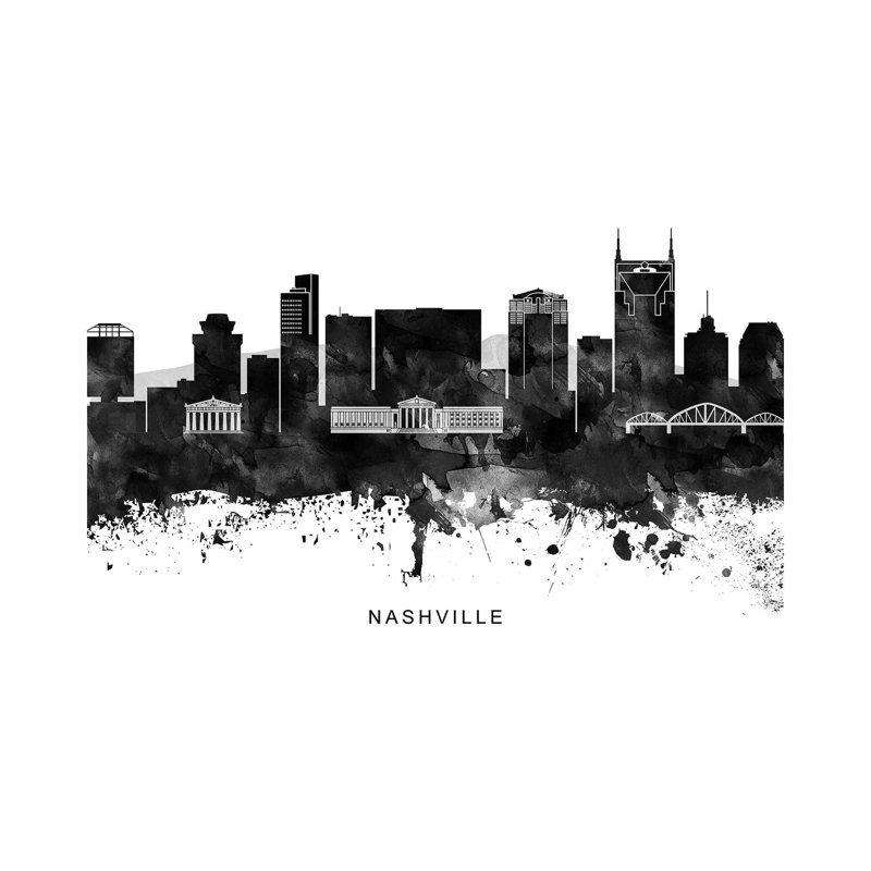 Nashville Skyline by WallDecorAddict - Wrapped Canvas Print, 20.32 cm H x 30.48 cm W