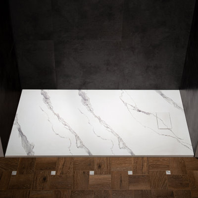 Base de douche à profil solide de 59 po x l 31,5 po: antidérapante, drain réversible, adaptée aux fauteuils roulants, disponible en 4 couleurs